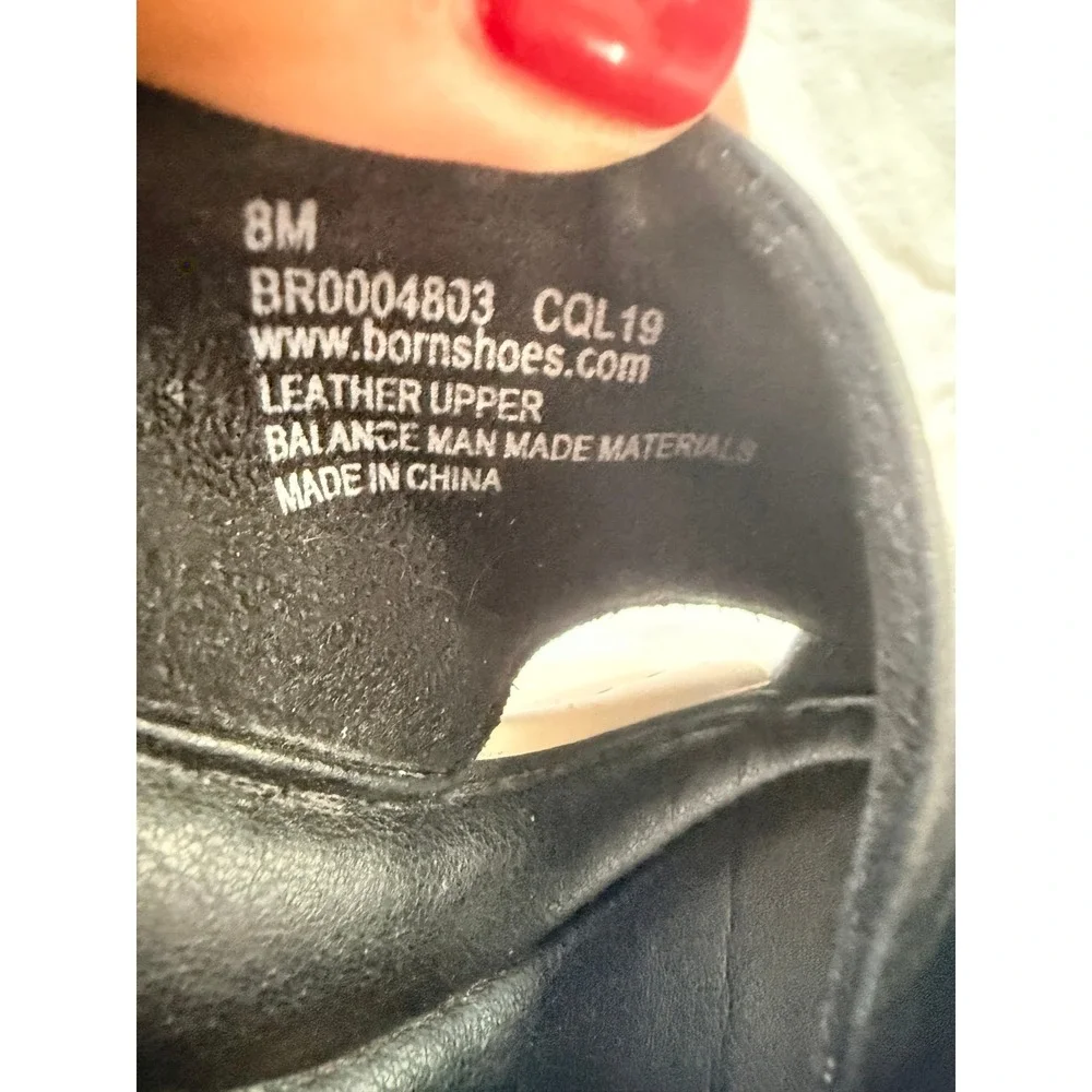 Born Black Leather‎ Crisscross Platform Slide Sandals BR0004803 Women 8M
